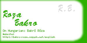 roza bakro business card